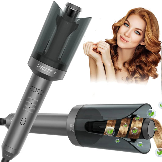 Professional Automatic Curling Iron - Anti-Scald Hair Curler with 4 Temperature Settings & 30-Minute Auto Shut-Off for Gorgeous Waves and Beach Curls